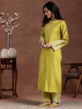 Libas Women'S Silk Blend Kurta Set (273870R Lime Green 2Xl