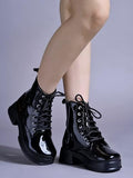 Shoetopia Smart Casual Mid Top Black Boots For Women & Girls /Eu40,Black,7,B0DRJDR2BK