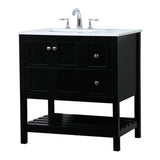 Elegant Decor Theo 32 Zinc Alloy Mdf Single Bathroom Vanity In Black