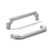 khtumeware 2-Pack 6 Inch Square Brushed Satin Nickel Cabinet Pulls, Solid Zinc Alloy Heavy-Duty Handles for Kitchen/Bathroom Cab