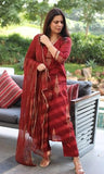 Gosriki Women'S Rayon Blend Straight Printed Kurta With Pant & Dupatta (Nachiket Maroon-Gs_Xl_Maroon_X-Large),Maroon,,B0DD766BHD