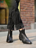 Shoetopia Women'S Block Heel Boots,Black,5,B0CSN3PZ25