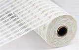 Poly Burlap Check Deco Mesh, 10 x 10 Yards (White)