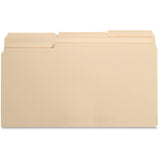 Business Source 17526 File Folders,11 Pt.,1/3 Cut Ast Tab,Legal,100/BX,Manila