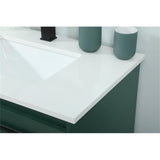 Elegant Decor Sloane 30 Mdf And Steel Single Bathroom Vanity In Green