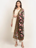 Shasmi Women'S Heavy Net Embroidered Fancy Phulkari Work Dupatta For Women (Only Dupatta) (Black)