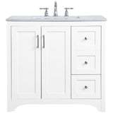 Elegant Decor Moore 36 Single Quartz Top Bathroom Vanity In White