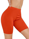 KYDA Women's Anti Bacterial Cycling Shorts Under Skirt Biker Shorts High Waist Stretchable Yoga Shorts & Gym Workout Skin Fit Shorties(Orange_S),Orange