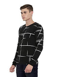 Adro Men'S Full Sleeve Cotton Printed T-Shirts (Fs-4-Aop04-Bl_Black_M)