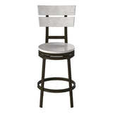 American Woodcrafters Colson Distressed White Metal Swivel Counter Barstool