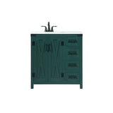 Elegant Decor Grant 32 Aluminum Mdf Single Bathroom Vanity In Green