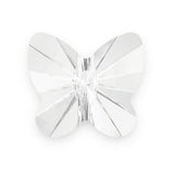 100pcs Cute Czech Butterfly Center Drilled Crystal Glass Beads 10mm (0.4 Inch) April Crystal Clear Birthstone #5754