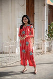 Gosriki Women'S Rayon Viscose Straight Printed Kurta With Pant (Gadugi Red-Gs_L_Red_Large),Red,,B0DRZNF8S2