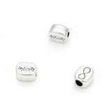 20pcs Infinity Eternity Sign Large Hole Beads (4.5mm Hole) Antique Silver