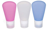 FNSHIP 3 Pack Portable Food Grade Squeeze Silicone Liquid Travel Bottles For Shampoo, Conditioner, Lotion, Toiletries, condiment