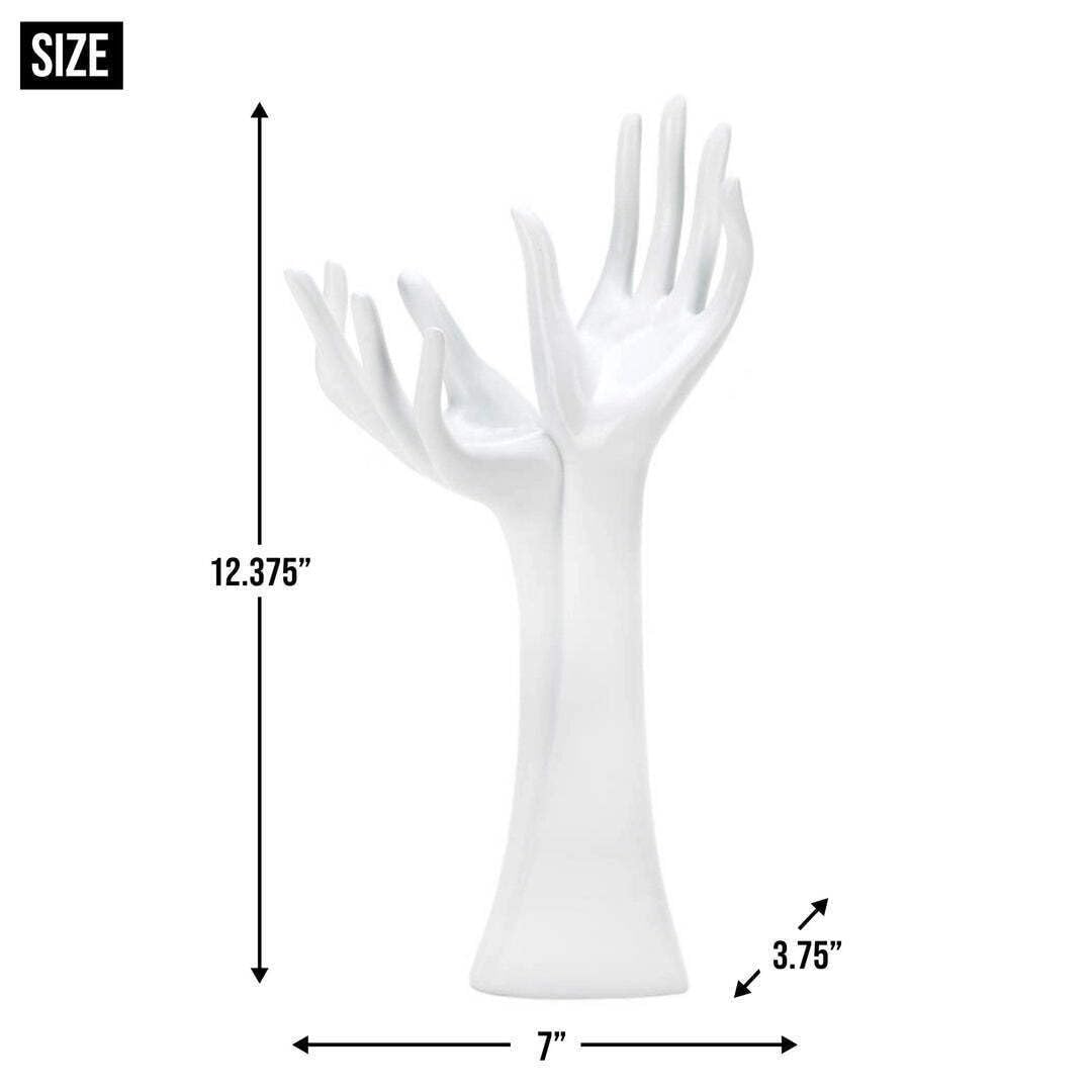 Koehler 10016188 12.375 Inch Helping Hands Jewelry Holder, No Size, White