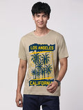 Adro La Surfers California Printed T-Shirt For Men - 100% Cotton, Regular Fit, Soft Breathable Fabric. (Rn23-M-Srf-Be_Beige_S)