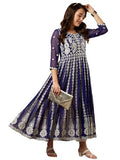 Gosriki Women'S Georgette Chikankari Embroidered Anarkali Kurta (Kari Blue-Bgt-Gs_Xl_Blue_X-Large),Blue,,B0CJY8QZC1