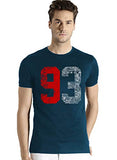 Adro Men'S 93 Number Printed Cotton T-Shirt (Steel Blue;Medium)