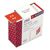 Smead Numerical End Tab File Folder Labels LABEL,CC SGL DGT#250RL PK (Pack of10)