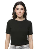 Fyltr Women'S Regular Fit T Shirt (Fylss25Wkt-1010_Onyx Black,Onyx Black,Onyx Black,L