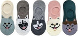 Kaneekshi Women Funny No Show Socks Cut Animal Face Printed Low Cut Cotton Multicolor Socks For Womens & Girls Free Size (Asso
