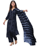 Gosriki Women'S Rayon Viscose Straight Bandhej Printed Kurta With Pant & Dupatta (Baghira Grey-Vks02-Gs_L_Grey_Large),Grey,,B0F8Q9HZ3Q