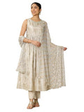 Libas Women'S Silk Blend Kurta Sets (400610_Grey_S)
