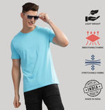 Adro Men'S Solid Regular Fit T-Shirt (Rcm3-Pln-Mi-Wh-Gr_Mint,White,Grey
