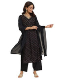 Libas Women'S Pure Cotton Kurta Sets (49118_Black_Xl)