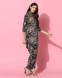 Toplot Co Ord Kurta Set For Women Printed Straight Kurta With Pant (Up-Down-Pair-5139-Black-M),Black,,B0CH9W9WM1