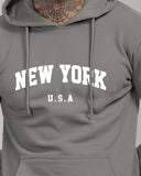ADRO Hoodie for Men 320 GSM Soft Cotton Hoodies Long Lasting Prints New York Hoodie for Winter | Mens Hoodies | Sweatshirt for Men|H24-NEW-SG-2XL Steel Grey,Steel Grey
