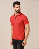 Toplot Men'S Regular Fit Half Sleeve Casual Polo T-Shirt (Lining-Polo-5166-Red-Xl),Red,,B0CXTBBDZL
