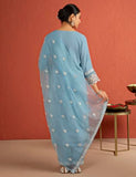 Kaari Rayon Staple 3 Pcs Women Kurta Set (Kaaaw26Wskd-82026_Jodhpur Blue,Jodhpur Blue,Jodhpur Blue,2Xl