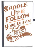 Udnag Ruled Notebook Diary Never Give Up | Saddle Up And Follow Your Dream, [A5 80Pages 80Gsm]