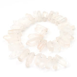 BEADIA Clear Titanium Coated Crystal Quartz Spike Point Stick Beads Polished 0.6-0.8 for Jewelry Making 15 Inch/Strand