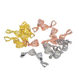 ATORSE 2x18 Sets Mixed Colors Filigree Flower Pendant Pinch Bails Connectors