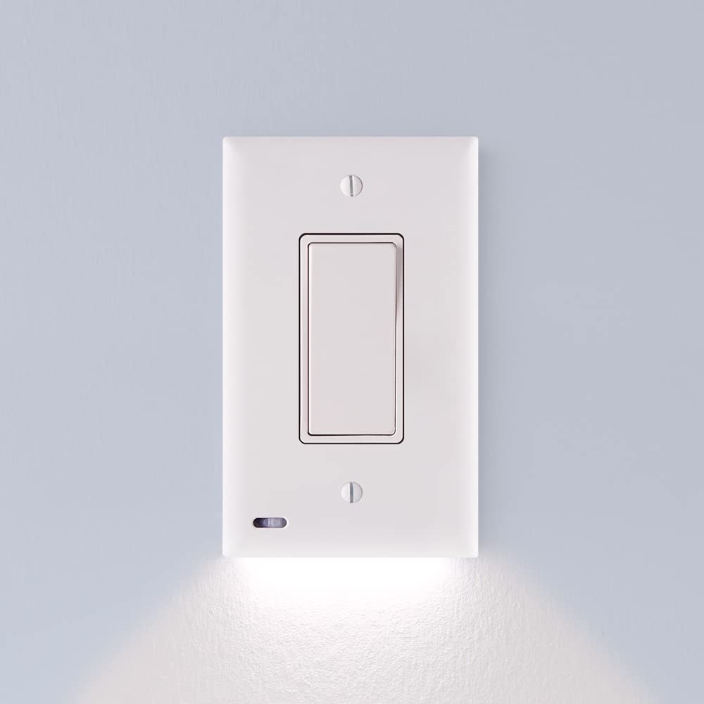 10 Pack - SnapPower SwitchLight - LED Night Light - For Single-Pole Light Switches - Light Switch Plate With LED Night Lights - 