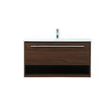 Elegant Decor Roman 36 Aluminum Alloy Mdf Single Bathroom Vanity In Walnut