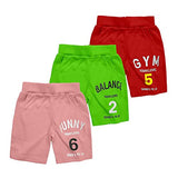 Kyda Kids Bio Washed 100% Cotton Summer Children Unisex Shorts With Pockets (Pack Of 3) 2-3 Years