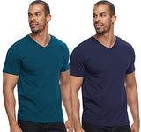 Adro Men'S V Neck Combo Plain Cotton T-Shirts_Vcm2-Pln-Nb-Sb-M