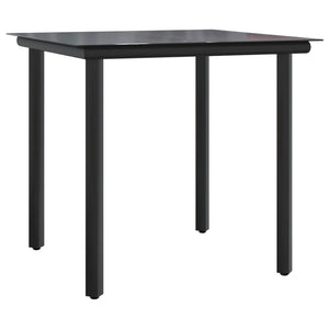 Vidaxl 5-Piece Patio Dining Set In Black Steel And Textilene - Modern Outdoor Furniture For Garden, Balcony Or Deck