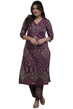 Gosriki Women'S Rayon Viscose Straight Printed Kurta With Pant (Kadai Wine-Gs_Xxl_Wine_Xx-Large),Wine,2,B0F38GQF1F