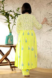 Anni Designer Women'S Rayon Blend Anarkali Printed Kurta With Pant & Dupatta (Renu-Yellow-Nw_M_Yellow_Medium),Yellow,M,Rayon Blend,Anarkali,Dupatta