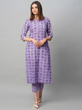 Gosriki Women'S Cotton Blend Straight Printed Kurta With Pant (Raja Blue-Gs_Xl_Blue_X-Large),Blue,,B0CGD58Y5R