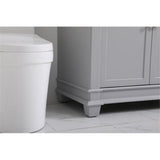 Elegant Decor Wesley 36 Steel And Solid Wood Single Bathroom Vanity Set In Gray