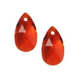 20pcs Czech Faceted Crystal Glass Pear Chandelier Pendant Drop Beads Suncatcher 22mm Large July Light Siam Red Birthstone