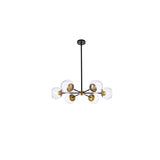 Living District Briggs 6-Light Metal Pendant With Clear Shade In Black And Brass