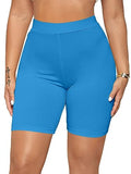 KYDA Women's Anti Bacterial Cycling Shorts Under Skirt Biker Shorts High Waist Stretchable Yoga Shorts & Gym Workout Skin Fit Shorties(Blue_XL),Blue