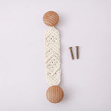 HWAQHDYL 2 Pack Bohemian Style Rope Knobs Door Handle Rope Knot Cabinet Drawer Cupboard Furniture Door Wooden Pulls Handles Draw